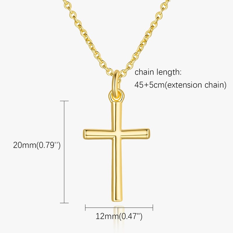 AMELINE Cross Necklace for Women 14K Gold Cross Necklace for