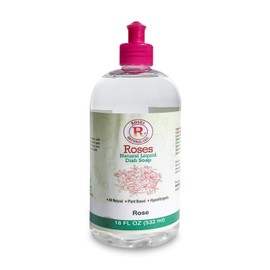 Natural Dish Soap - Rose 18oz