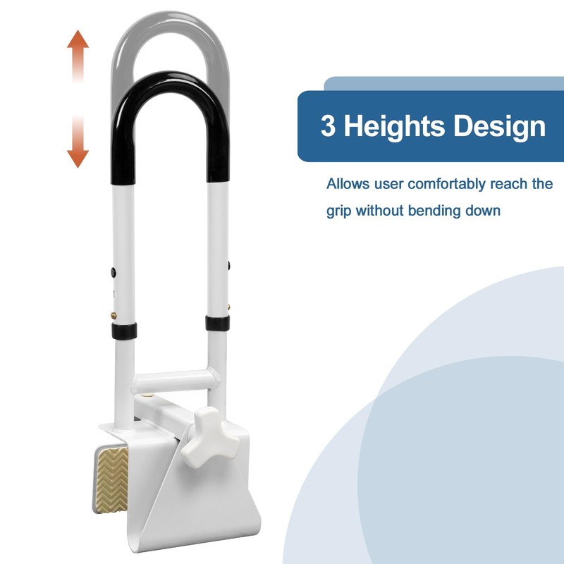 HEPO Adjustable Bathtub Grab Bars for Seniors, Bath Safety Grab