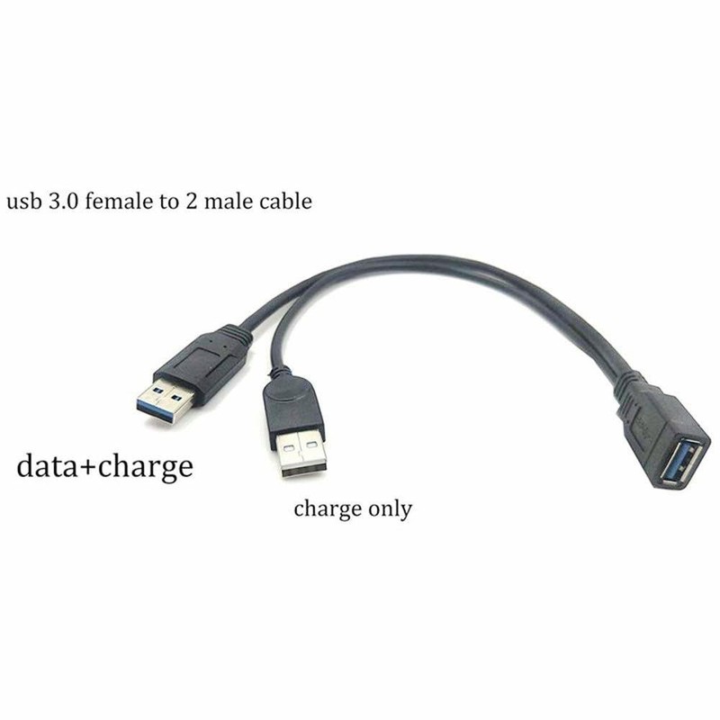 FASTELECTRIC USB 3.0 Female to Dual USB Male Extra Power