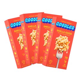 Goodles Shella Good Mac & Cheese 4 Pack, 6oz - 14g Protein, 6g Fiber with Prebiotics, 21 Plant-Based Nutrients and Made w/REAL Cheese! | Clean Label Certified