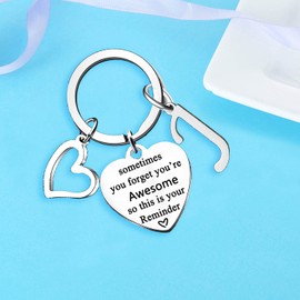 Nimteve Initial J Keychain Inspirational Gifts for Women Friends Alphabet Keyring A-Z Letter J Keychain for Girls Boys Christmas Birthday Gift (Letter J Keychain)