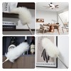 FeelfunFeather Extendable Lambswool Duster 29-110 Inch,Anti-Static Flexible Head, Stainless Steel