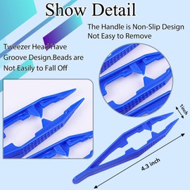 USHJNV Plastic Tweezers, 5Pcs Plastic Tweezers for Kids,Craft Tweezer for DIY Craft Jewelry Making Family School Beading Project,Assorted Colors Tweezer for Crafts