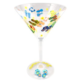 Summer Flip Flop Hand Painted Martini Glass - Summertime Theme - Cocktail, Sun Glasses, Decorated Flip Flops