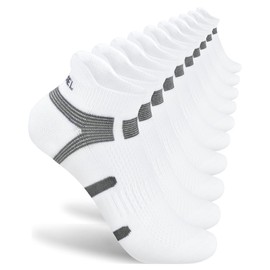 Trusiel Womens Ankle Socks Athletic Running Cushioned Anti-Blister Low Cut Tab No Show Socks for Women 5 Pairs Grey Large Size 7-11