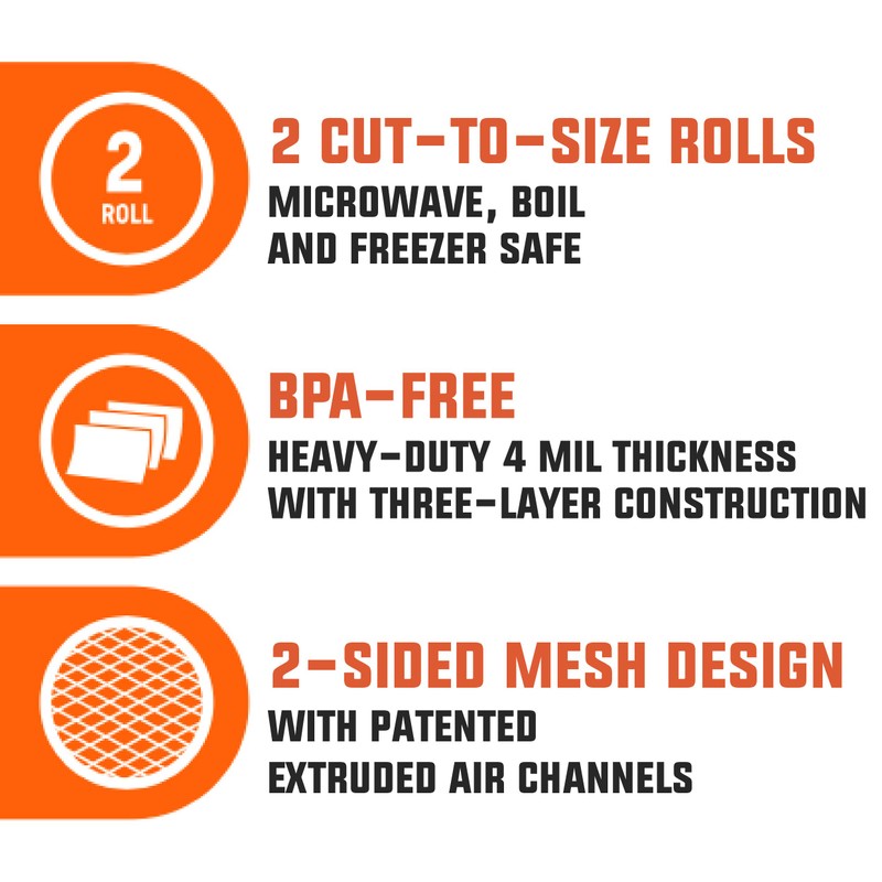 PrimalTek 11” x 20’ Cut-to-Size Vacuum Bag Rolls — 2