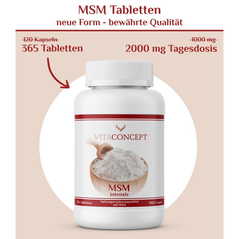 MSM, ORGANIC SULFUR Capsules Capsules 120 Hochdosierte – 1,200 mg