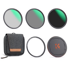 K&F Concept 2.2 inches (55 mm) Magnetic Adapter Ring + CPL+ND8+ND64+Magnetic Lens Cap, Set of 5, ND Filter, PL Filter, Magnetic Absorption, Convenient Installation, Filter Case Included, 28 Layer Nano