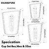 Rainspire Upgraded 3 Piece Silicone Measuring Cup Sets Squeeze &