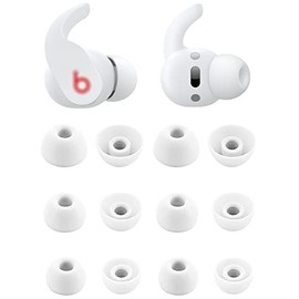 ALXCD Eartips Compatible with Beats Fit Pro, S/M/L 3 Sizes 6 Pairs Soft Silicon Earbuds Tips Replacement Ear Tips, Compatible with Beats Fit Pro 6 Pairs White