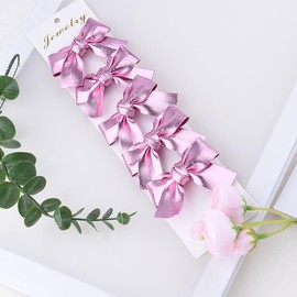 Pink Glitter Hair Bow Clips for Women Girls Bowknot Bow Hair Accessories for Girls Teenagers
