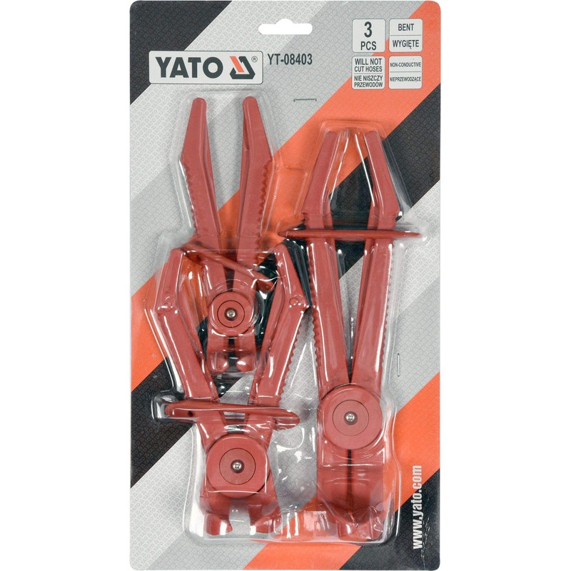 Yato Professional Hose Clamp Pliers Set: Curved, Angled, 13mm, 17mm,