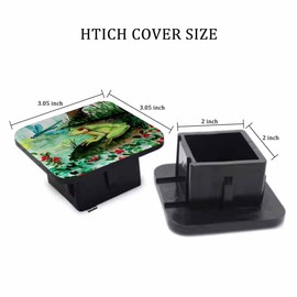 Beabes Frog Receiver Hitch Tube Cover Cute Frog Dragonfly Flower Pond Car Rear Trailer Hitch Covers, Anti-Loss Rubber Hitch Cover Plug Caps Fits 2 Inch Auto Truck Receivers