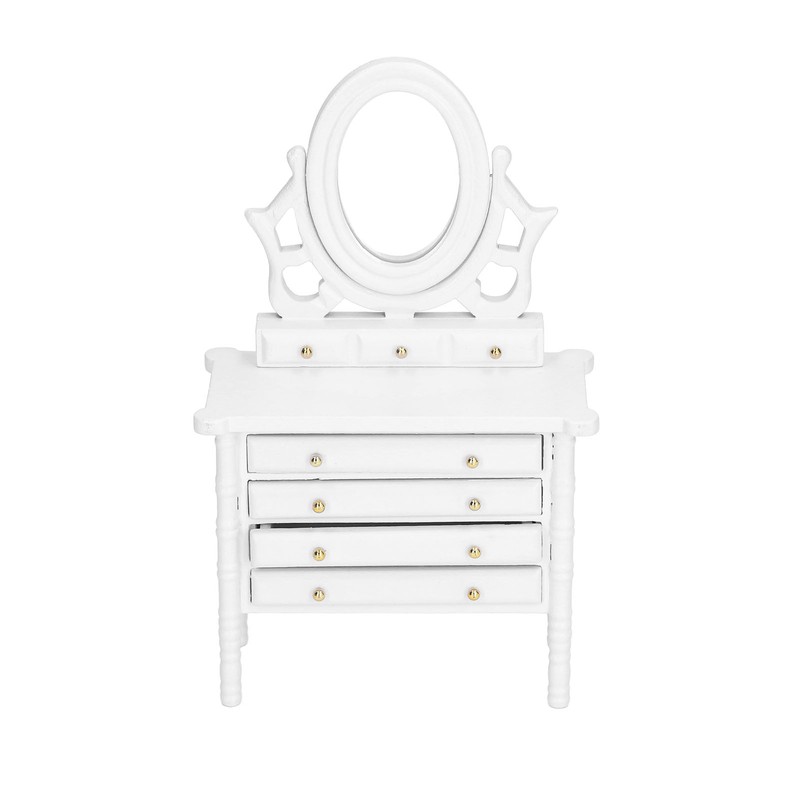 1:12 Scale Dollhouse Toilet Table High Simulation Wooden Miniature Dressing