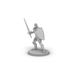 Helmed Male Paladin Tabletop DND Gaming Miniature