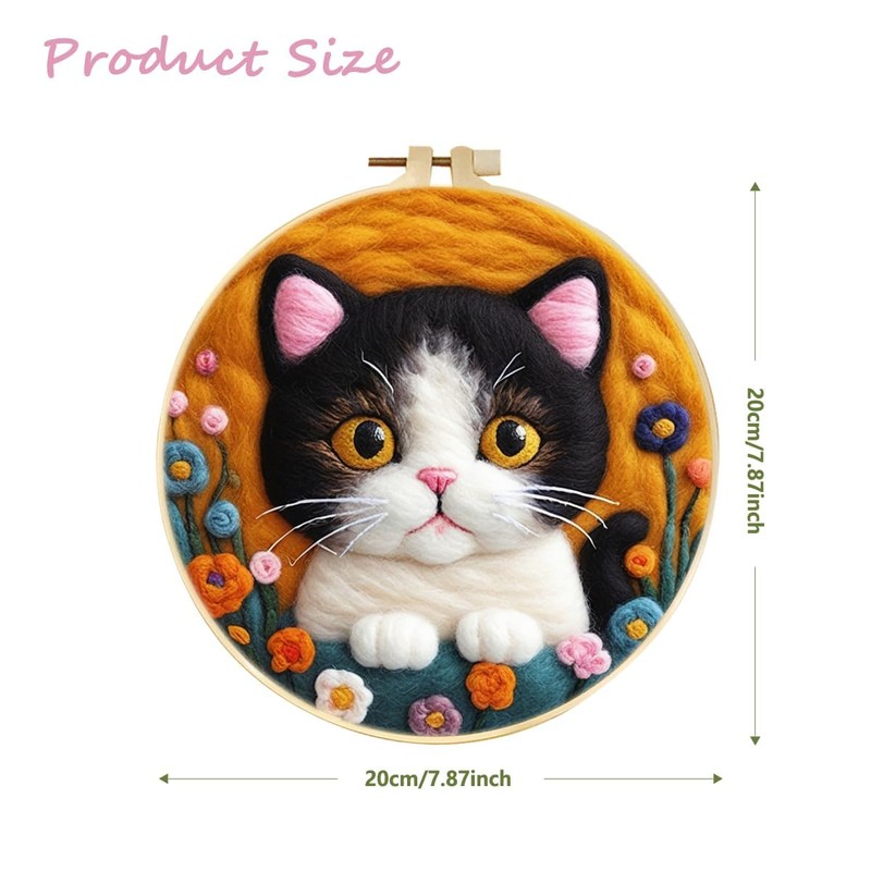 Needle Felting Kit for Beginner – Cat Needle Wool Felting
