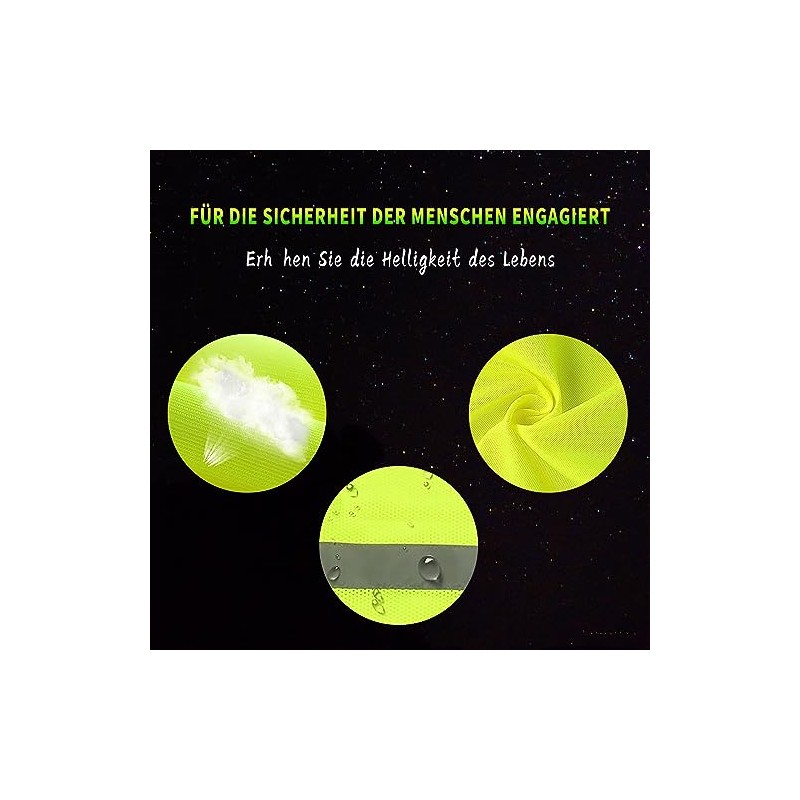 Pack of 6 Safety Vests, 360° Reflective Car Vest, Washable,
