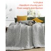YnM 100% Cotton Weighted Blanket, Handmade Chunky Knitted Throw, No
