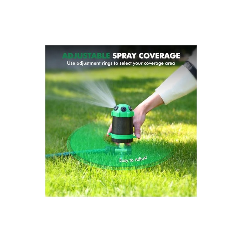 Restmo Multi-Adjustable Lawn Sprinkler with 6 Spray Modes