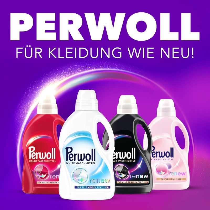 Perwoll Renew White (25 washes), Liquid Detergent For White Laundry,