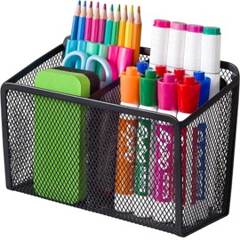 BEYGORM Magnetic Dry Erase Marker Holder, Mesh Pen Holder for Whiteboard and Refrigerator, Locker Accessories, Strong Magnetic Basket for School Locker Organizer, Pencil Holder for Office Classroom
