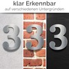 N-02-3-E Stainless Steel House Number 3 - Solid, Weatherproof and