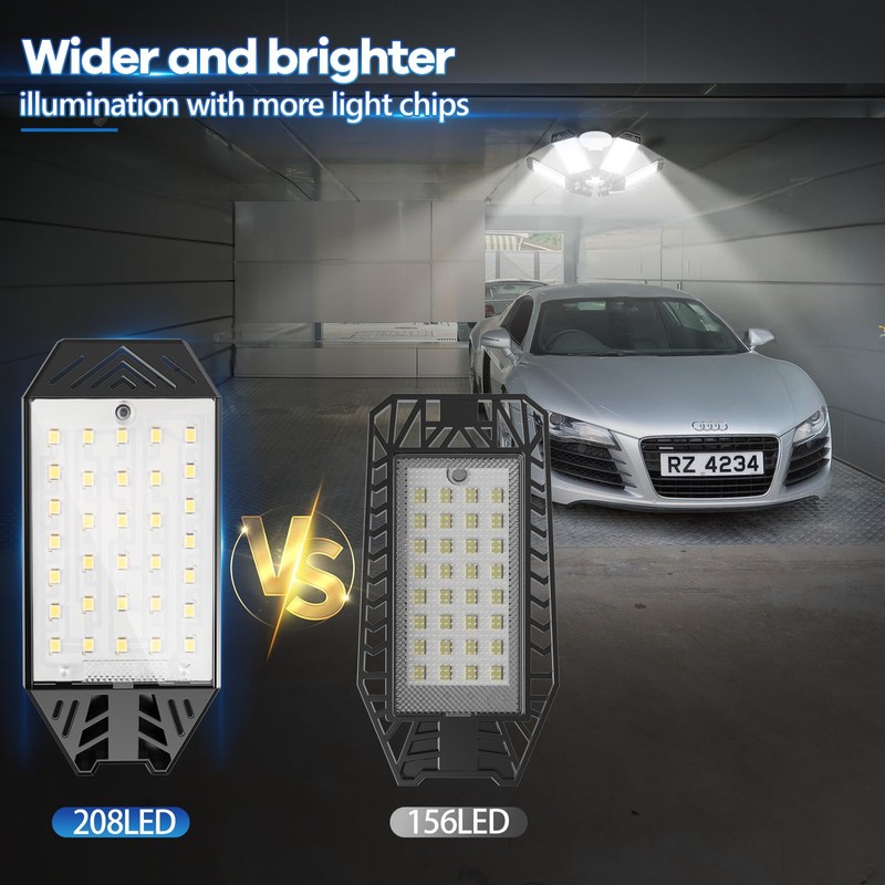 XINGHUANLIT Garage Lights 6 Pack - 200W 20000LM Garage Lights