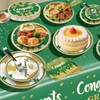 2025 Graduation Party Decorations – Green Graduation Party Dinnerware Set