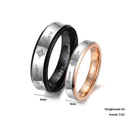 PAURO Couples Lover Stainless Steel Promise Retro Engagement and Wedding with Zirconia Rings Womens Size K