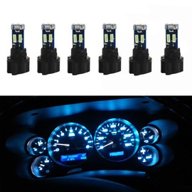 WLJH Super Bright 74 2721 286 T5 Led Bulb Light with Pc74 Twist Lock Sockets for Automotive Dash Instrument Cluster Warning Indicator Dashboard Bulbs Ice Blue,Pack of 6