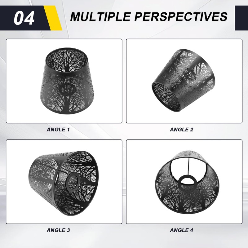 Aswalling Small Lamp Shade, Metal Lampshade with Pattern of Trees