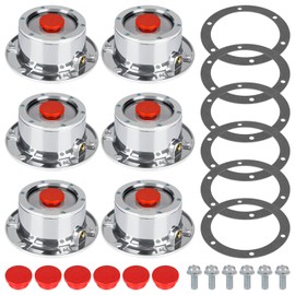 CheeMuii 6 Pack 343-4009 Trailer Hub Caps Kit 6 Set 343 4009 Aluminum Hubcaps for Trailer Axle with Extra Rubber Plugs Replace for Stemco 343-4009 359-5990