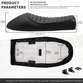 Black Vintage Cafe Racer Hump Seat Retro Saddle For CB 350 CB400 CB500 CB550 CB750