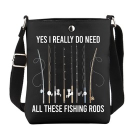 KUIYAI Fisher Merchandise Fishing Life Gift Yes I Really Do Need All These Fishing Rods Crossbody Bag (fishingRods)