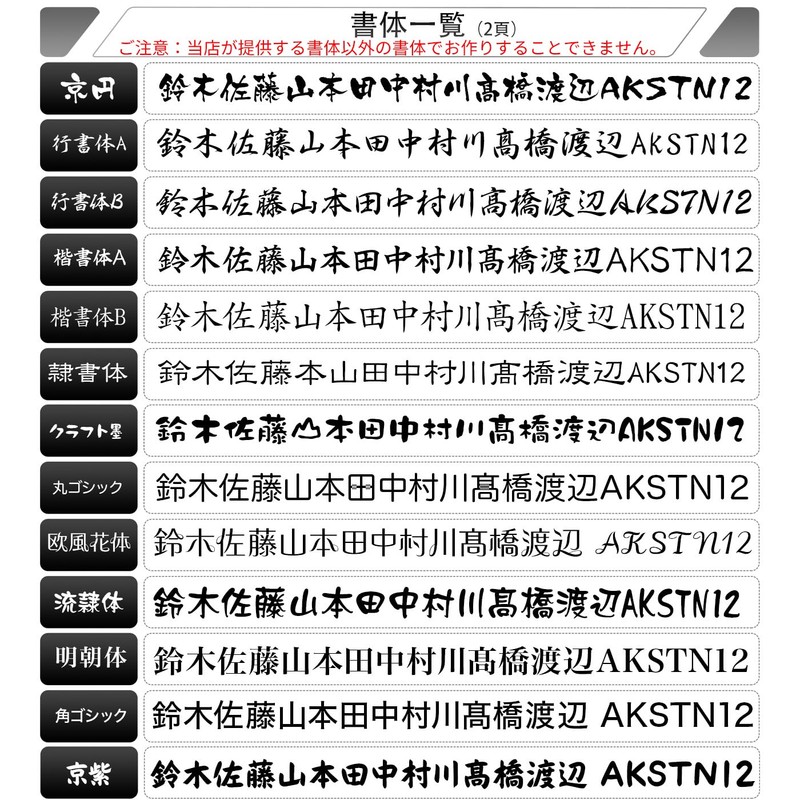 Nameplates Same Content 2-Piece Set with Pre-Check Service 14 Font