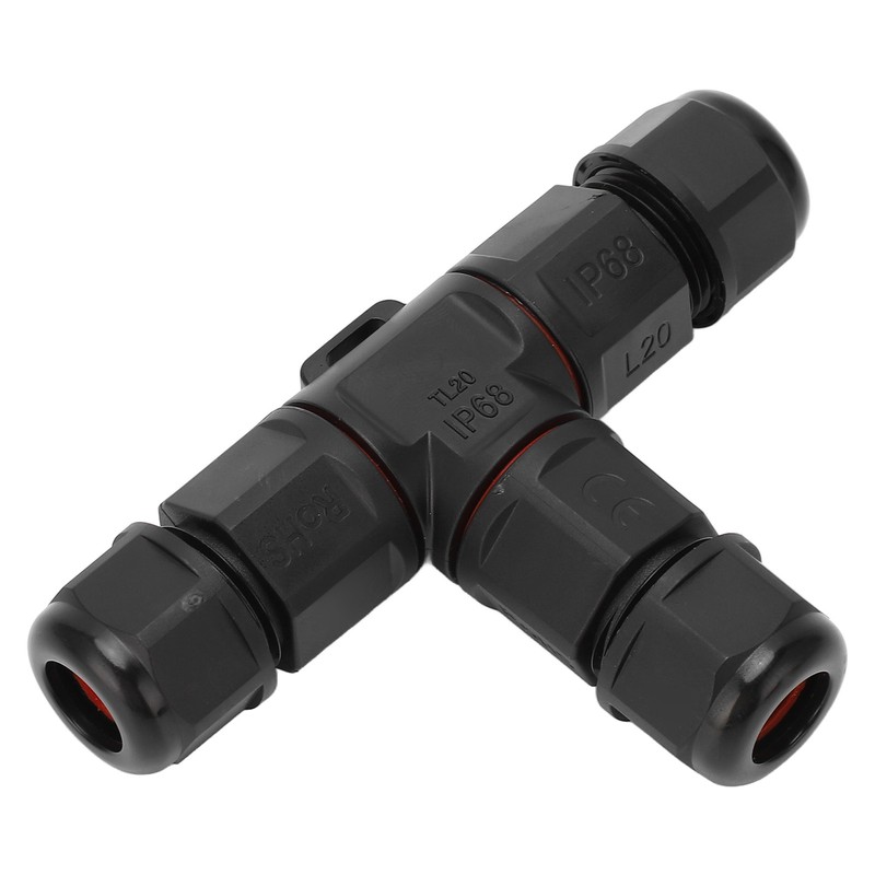 2 Pcs Tee Wire Connectors IP68 Waterproof 2 Pin 3