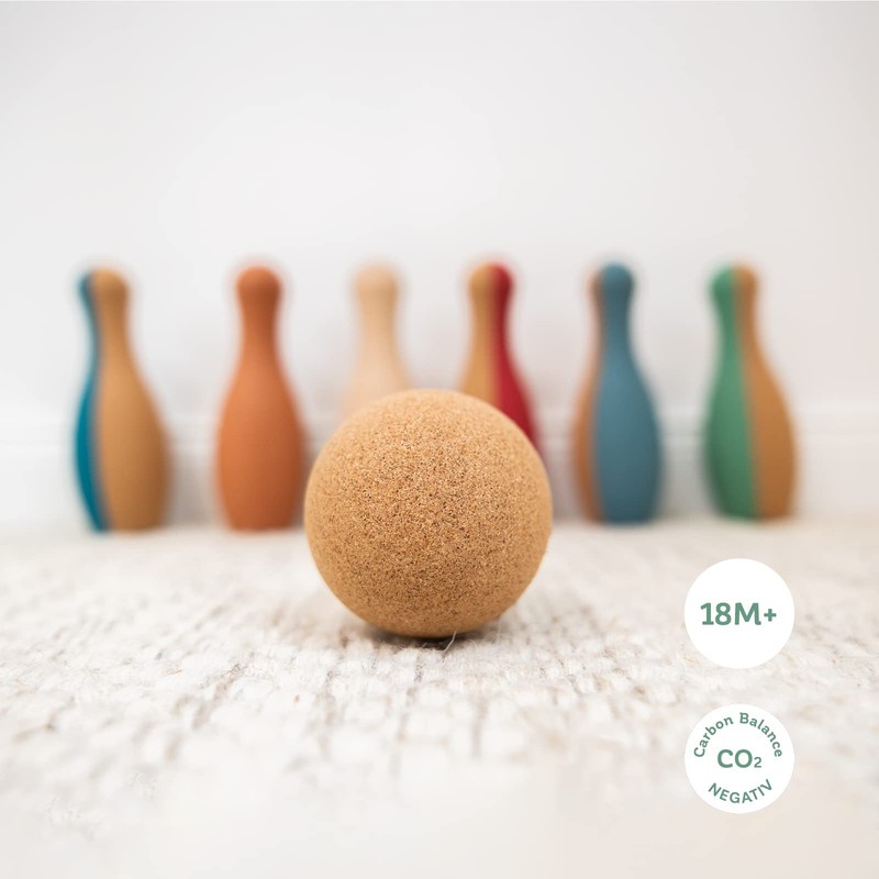 Korko Little Skittles 7 Piece Cork Bowling Set 18 Months