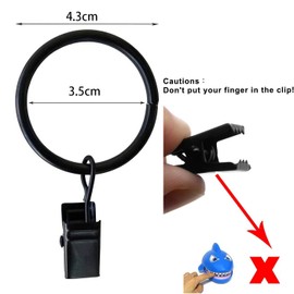 Curtain Rod Ring Clips, Pack of 40 Curtain Clip Curtain Rod 35 mm Curtain Clips Hanger Clips with Eyelets of Curtains in Kitchen, Bathroom, Bedroom, Living Room, Balcony (Silver)