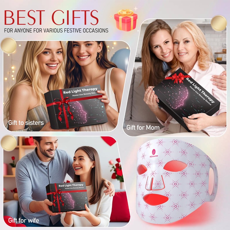 Red Light Therapy for Face, Portable LED Face Mask Light