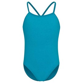 tanzmuster ® Leonie Girls' Ballet Leotard (Size 92-170) Soft and Firm Cotton, blue, 104-110