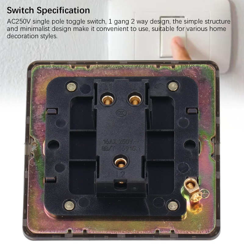 AC250V Single Pole Toggle Switch Antique Bronze Texture Stainless Steel