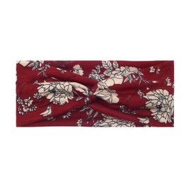 SYSUII Pack of 5 Wide Headbands for Women - Women's Headband Elastic Soft Summer Boho Hair Bands Yoga Sports Multicoloured Hair Band for Women Running / Fitness - Flowers - Red