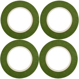 KIMOBER 4 Rolls 1/2" Wide Light Green Floral Tape for Bouquet Stem Wrapping and Floral Crafts,Wedding Bouquet(Light Green)