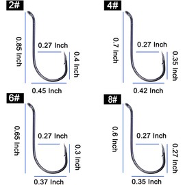 Fishing Octopus Fishing Hook 100pcs Circle Offset Fishing Hooks High Carbon Steel Beak Jig Fish Hooks with Strong Forged Shank Up-Eye Reversed-Bend Point, 12 Sizes (#4)