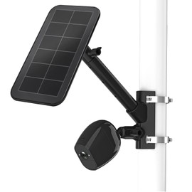 HOLACA 2 in 1 Bracket for Arlo Solar Panel/Arlo Pro 3/Arlo Ultra1&2/Arlo Essential/Arlo Pro 4/eufyCam Outdoor Accessories for Arlo Pro 4 and Arlo Solar Panel (Black 1 Pack)