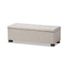 BOWERY HILL Contemporary Solid Wood Storage Bench in Beige Finish