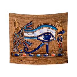 YONGFOTO 180x160cm Ancient Egypt Tapestry, Colored Eye of Horus Eagle Head Wedjat Eye Mysterious Symbol Ancient Civilization Wall Hanging Tapestries for Home Wall Decor Table Cloth Blanket