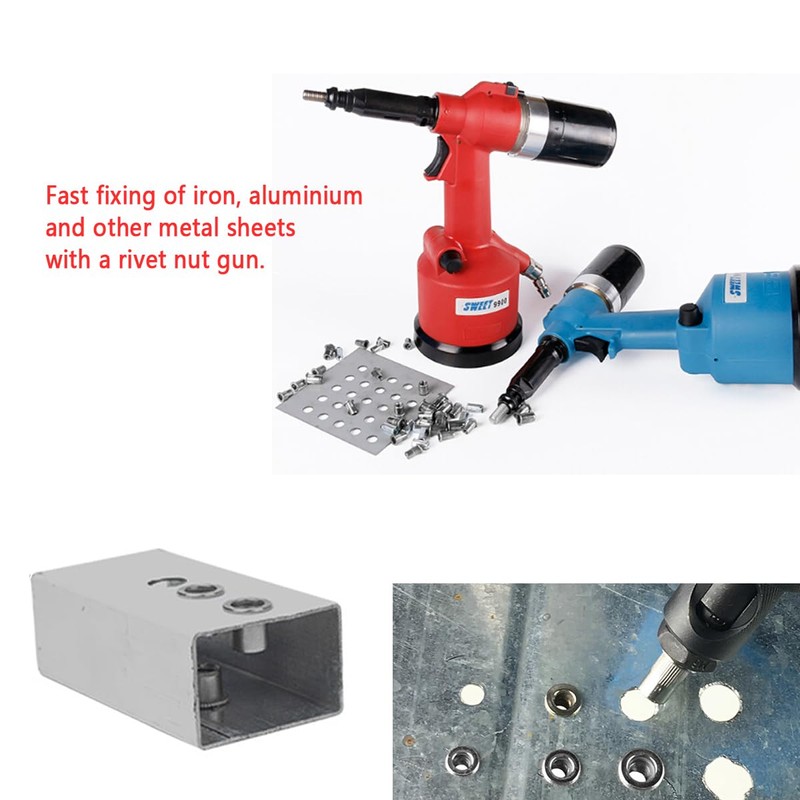 192 Pcs Rivet Nuts Kit,Threaded Insert Nut Riveter Set,Steel Rivnuts,Blind