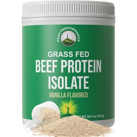 Grass Fed Beef Protein Powder - Lactose Free Great Tasting Beef Protein Isolate. Complete Animal Based Non Dairy Paleo Carnivore Supplement for Prime Muscle Building. No Whey. Vanilla Flavor